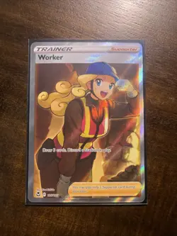 Worker 195/195 Ultra Rare Silver Tempest Pokemon Holo Near Mint - Image 1