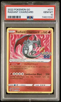 2022 Pokemon GO Radiant CHARIZARD #011 Holo Rare PSA 10 GEM MINT 💎 - Image 1