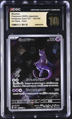 PRISTINE CGC 10 MEWTWO 183 JAPNESE 151 ART RARE POKEMON - Image 1