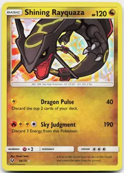 Shining Rayquaza 56/73 Rare Shining Shining Legends Pokemon Near Mint - Image 1