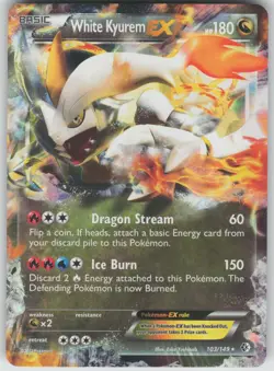 Pokemon TCG White Kyurem EX Ultra Rare Boundaries Crossed 103/149 - Image 1