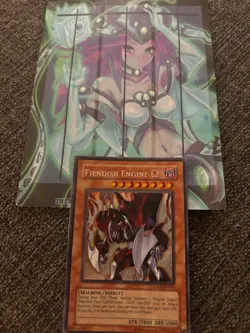 Yugioh 1x Fiendish Engine Omega Secret Rare TDGS-EN095 The Duelist Genesis NM - Image 1