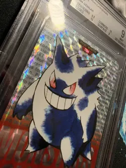 1996 Japanese Bandai Carddass Vending Gengar Prism #94 BGS 9 MINT Pokemon PSA - Image 2