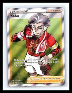 💥 Kabu Trainer Full Art Ultra Rare 186/189 Pokemon 2020 Darkness Ablaze Holo - Image 1