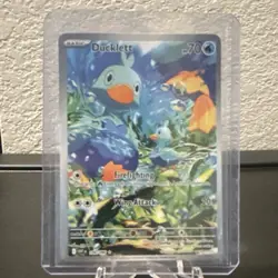 Pokemon Ducklett Illustration Rare Full Art SV048/SV094 White Flare 70 HP Card - Image 1