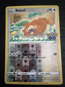 Bidoof (Peelable Ditto) 059/078 Pokemon GO Reverse Holo - Image 1