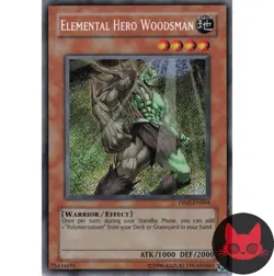 Yugioh Elemental HERO Woodsman PP02-EN004 Secret Rare NM - Image 1
