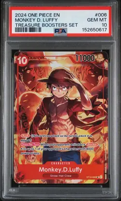 MONKEY D LUFFY ST10-006 PSA 10 GEM MINT One Piece TREASURE BOOSTER SET English - Image 1