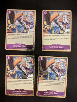 OP09-078 Gum-Gum Giant x4 Playset Emperors in the New World Purple One Piece TCG - Image 1