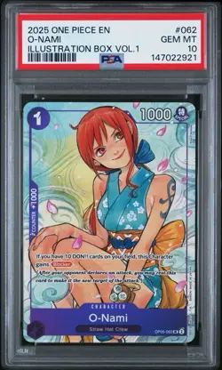 One Piece Illustration Box Vol. 1 Promo O-Nami OP05-062 PSA 10 - Image 1