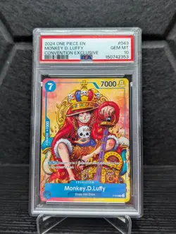 2024 One Piece EN Convention Exclusive #043 Monkey D. Luffy PSA 10 GEM MINT - Image 1
