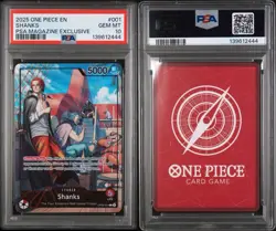 2025 ONE PIECE PROMOS PSA MAGAZINE EXCLUSIVE #001 SHANKS PSA 10 - Image 3