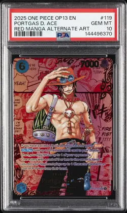 2025 ONE PIECE OP13-CARRYING ON HIS WILL #119 PORTGAS D. ACE PSA 10 - Image 1