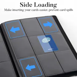 Trading Card Binder 9 Pocket Holds 360 Cards PU Album Turquoise - Image 5