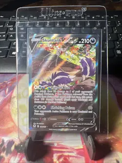 Pokemon TCG Skuntank v 181/195 Silver Tempest Alternate Full Art Holo Card - Image 1