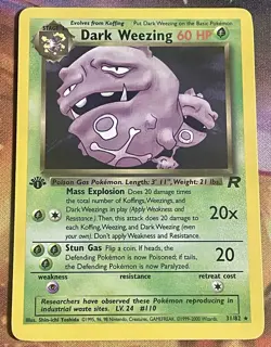 Pokemon TCG: 1999 Team Rocket Dark Weezing 1st Edition Non-Holo 31/82 - Image 1