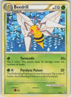 Pokemon TCG Beedrill Rare Unleashed 12/95 - Image 1