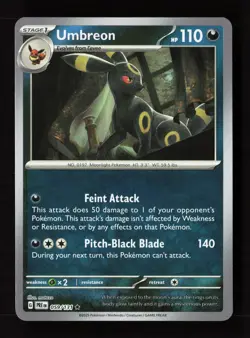 Umbreon (Poke Ball Pattern) 059/131 Holo SV: Prismatic Evolutions Pokemon NM - Image 1