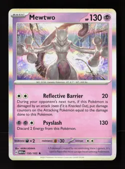 Mewtwo 150/165 Rare 151 Pokemon Holo Near Mint - Image 1