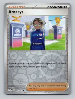 Reverse Holo Amarys 093/131 Common Prismatic Evolutions Pokemon - Image 1