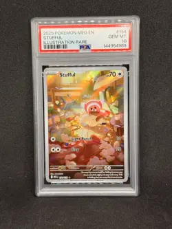 Pokemon Mega Evolution Stufful Illustration Rare #154/132 PSA 10 GEM MINT Eng - Image 1