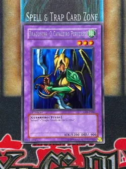 Yugioh Dragoness, The Wicked Knight LOB-086 Rare 1st Ed PORTUGUESE NM - Image 1