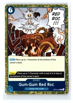 One Piece CCG Gum-Gum Red Roc OP04-056 Foil Event Straw Hat Crew 6 Cost - Image 1