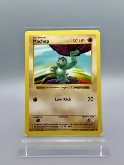 Machop 52/102 Shadowless Base Set LP - Pokemon TCG Card Common - Image 1