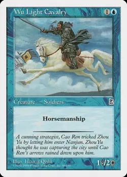 Wu Light Cavalry Portal Three Kingdoms PLD Blue Common MAGIC CARD ABUGames - Image 1