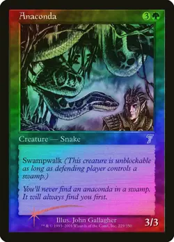 Anaconda FOIL 7th Edition HEAVILY PLD Green Uncommon MAGIC MTG CARD ABUGames - Image 1