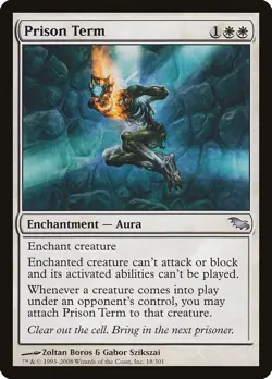 Prison Term Shadowmoor NM White Uncommon MAGIC THE GATHERING MTG CARD ABUGames - Image 1