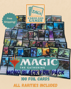 MTG 100 Black Foil Cards Lot –No Duplicates– Magic the Gathering Mono Black Lot - Image 1