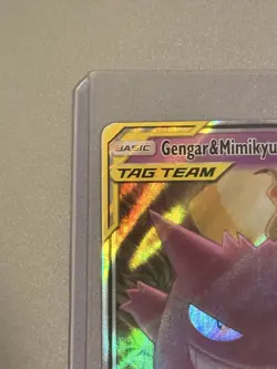 Gengar & Mimikyu GX TAG TEAM Ultra Rare Holo 53/181 Team Up Pokemon Card - Image 3