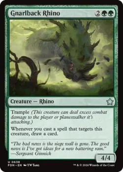 Gnarlback Rhino - Near Mint MTG Foundations - Image 1