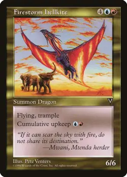 Firestorm Hellkite Visions NM Blue Red Rare MAGIC THE GATHERING CARD ABUGames - Image 1