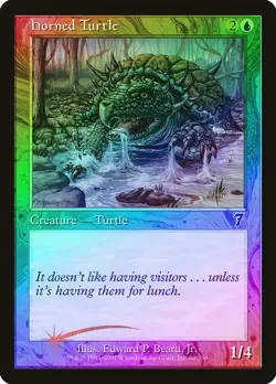 Horned Turtle FOIL 7th Edition PLD Blue Common MAGIC GATHERING CARD ABUGames - Image 1