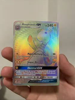 Ampharos GX - 185/181 - Pokemon Team Up Sun & Moon Secret Rare Card NM - Image 1