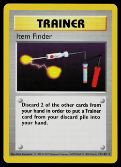 Pokemon Card - Item Finder Base Set Shadowless 74/102 Rare - Image 1