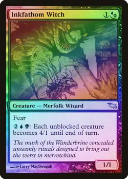 Inkfathom Witch FOIL Shadowmoor NM Blue Black Uncommon MAGIC MTG CARD ABUGames - Image 1