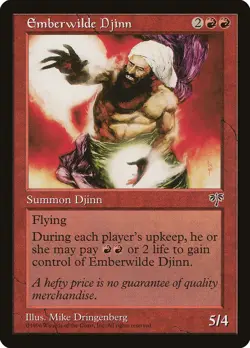Emberwilde Djinn Mirage NM Red Rare MAGIC THE GATHERING MTG CARD ABUGames - Image 1