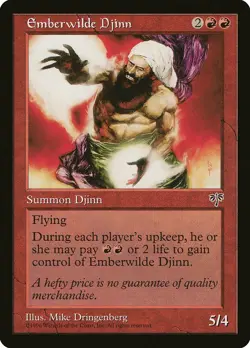 Emberwilde Djinn Mirage HEAVILY PLD Red Rare MAGIC THE GATHERING CARD ABUGames - Image 1