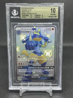 Pokemon Sun & Moon Hidden Fates Lucario GX Full Art Holo SV64/SV94 BGS 10 Card - Image 1