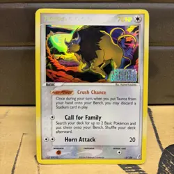 Pokemon Tauros Ex Crystal Guardians Reverse Holo Foil Stamped 12/100 Rare V Card - Image 1