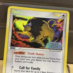 Pokemon Tauros Ex Crystal Guardians Reverse Holo Foil Stamped 12/100 Rare V Card - Image 2