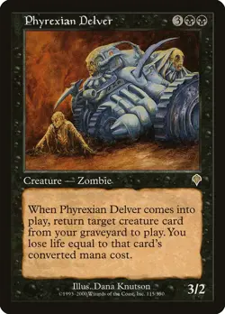 Phyrexian Delver Invasion NM Black Rare MAGIC THE GATHERING MTG CARD ABUGames - Image 1