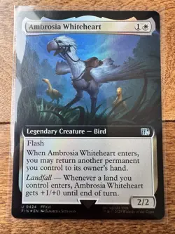 Magic MTG Final Fantasy - Ambrosia Whiteheart EXTENDED ART FOIL 0424 - Image 1