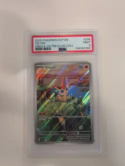 Pokemon 2025 SVP EN-SV Promo Victini Illustration Collection #208 PSA 9 - Image 1