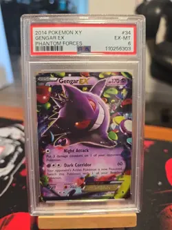 Pokemon 2014 XY Phantom Forces Gengar EX #34/119 PSA 6 - Image 1
