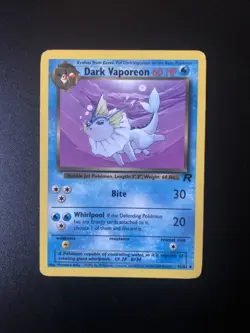 Dark Vaporeon Team Rocket 45/82 Pokemon Card WOTC LP - Image 1