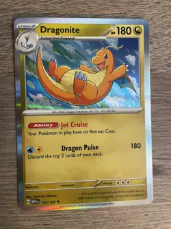 Pokemon TCG Dragonite 149/165 Scarlet & VIolet: Pokemon 151 Holo Rare - NP - Image 1